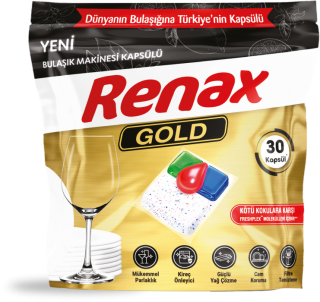Renax Gold Tablet Bulaşık Makinesi Deterjanı 30 Adet