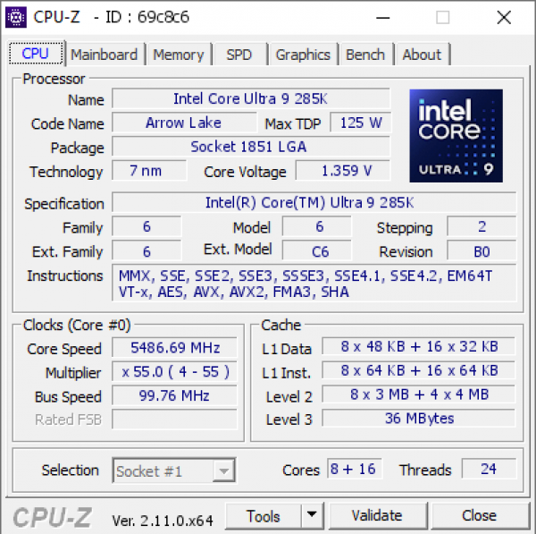 Intel Core Ultra 9 285K