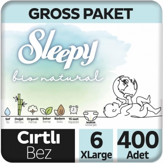 Sleepy Bio Natural 6 Beden 400 Adet Bebek Bezi