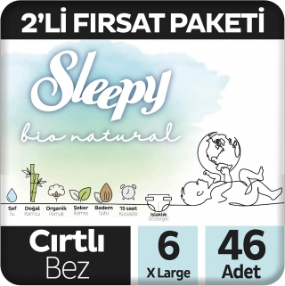 Sleepy Bio Natural 6 Beden 46 Adet Bebek Bezi