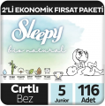 Sleepy Bio Natural 5 Beden 116 Adet Bebek Bezi