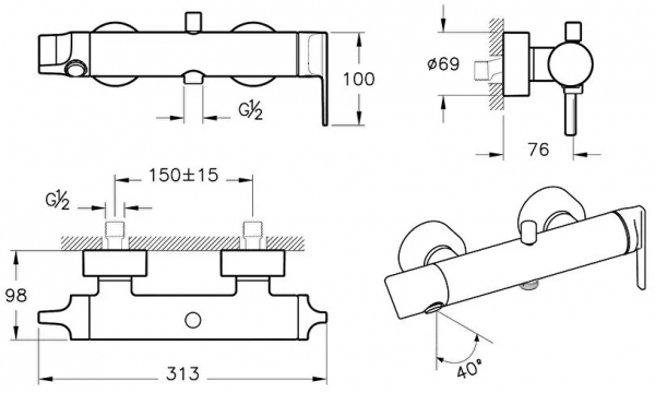 VitrA Suit A4281874 Banyo Bataryası