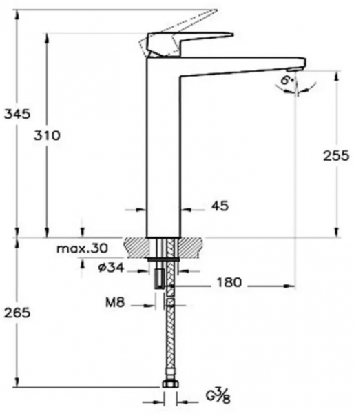 VitrA Vitra Root Square A4273334 Lavabo Bataryası