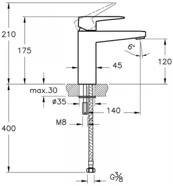 Artema Root Square A4273129 Lavabo Bataryası