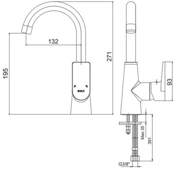E.C.A. Dalia 102188134 Lavabo Bataryası