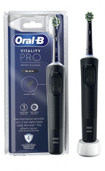 Oral-B D103 Vitality Pro Protect X Clean Siyah Şarjlı Diş Fırçası