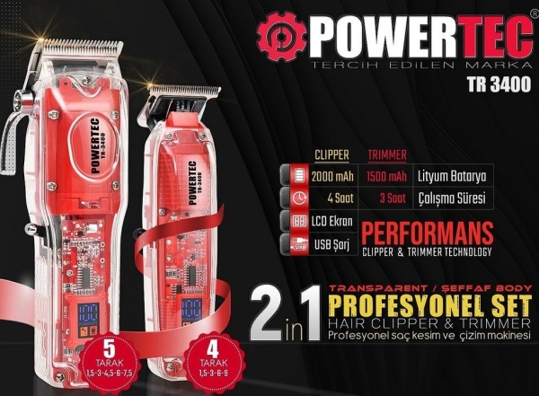 Powertec TR-3400 Saç Kesme Makinesi