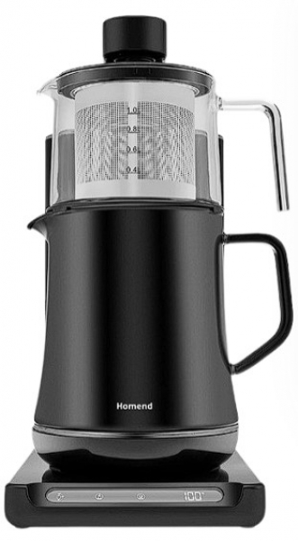 Homend Smart Royaltea Plus 2 in 1 Çay Makinesi (Siyah / Cam)