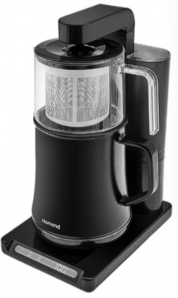 Homend Smart Royaltea Plus 2 in 1 Çay Makinesi (Siyah / Cam)
