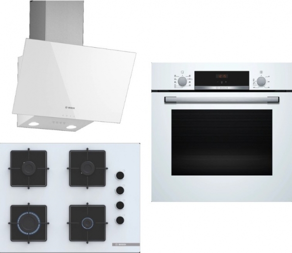 Bosch Beyaz 3 Lü Ankastre Set POP7C2P30O + HBF534EW3T + DWK63PJ20T