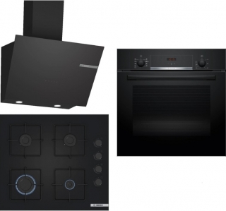 Bosch Siyah 3 Lü Ankastre Set POP6C6P30O + HBF534EB3T + DWK66PJ60T