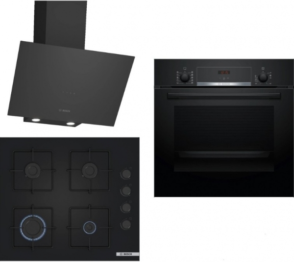 Bosch Siyah 3 Lü Ankastre Set POP6C6P30O + HBF514BB1T + DWK64PJ60T
