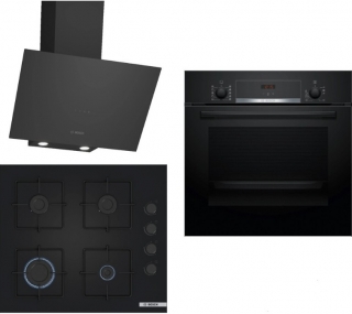 Bosch Siyah 3 Lü Ankastre Set POP6C6P30O + HBF514BB1T + DWK64PJ60T