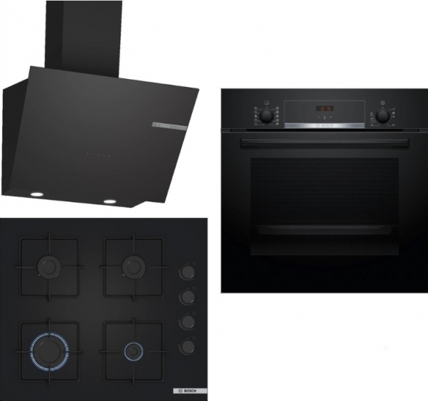 Bosch Siyah 3 Lü Ankastre Set POP6C6P30O + HBF514BB1T + DWK66PJ60T