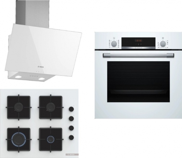 Bosch Beyaz 3 Lü Ankastre Set POP6C2P30O + HBF514BW1T + DWK63PJ20T