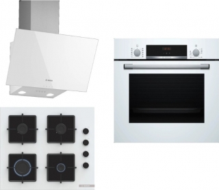 Bosch Beyaz 3 Lü Ankastre Set POP6C2P30O + HBF514BW1T + DWK63PJ20T