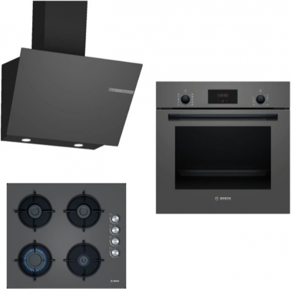 Bosch Gri 3 Lü Ankastre Set POP6C9O10O + HBF512BH1T + DWK66PJ70T