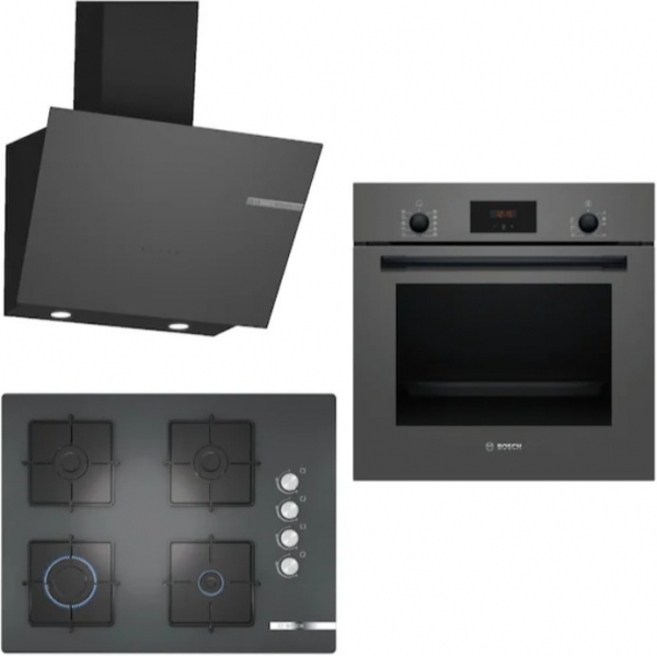 Bosch Gri 3 Lü Ankastre Set POP7C9O12O + HBF512BH1T + DWK66PJ70T