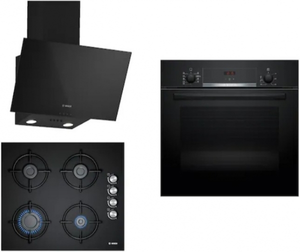 Bosch Siyah Ankastre Set POP6C6O10O + HBF534EB3T + DWK63PJ60T