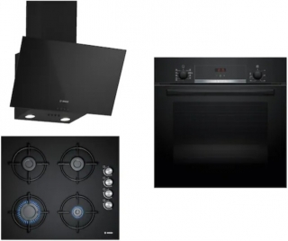 Bosch Siyah Ankastre Set POP6C6O10O + HBF534EB3T + DWK63PJ60T