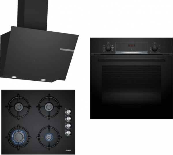 Bosch Siyah Ankastre Set POP6C6O10O + HBF534EB3T + DWK66PJ60T