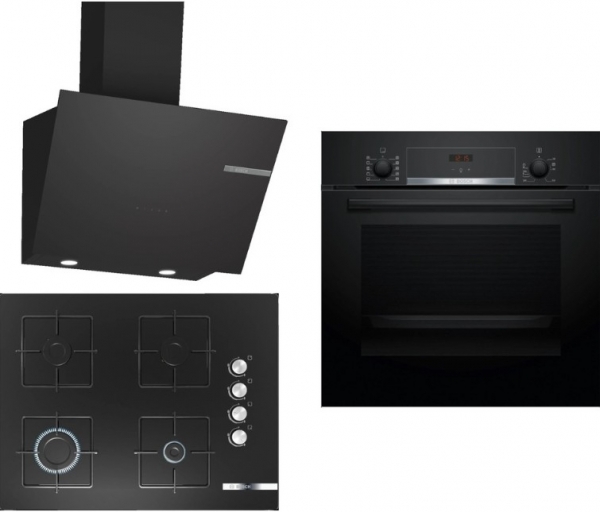 Bosch Siyah Ankastre Set POP7C6O12O + HBF514BB1T + DWK66PJ60T