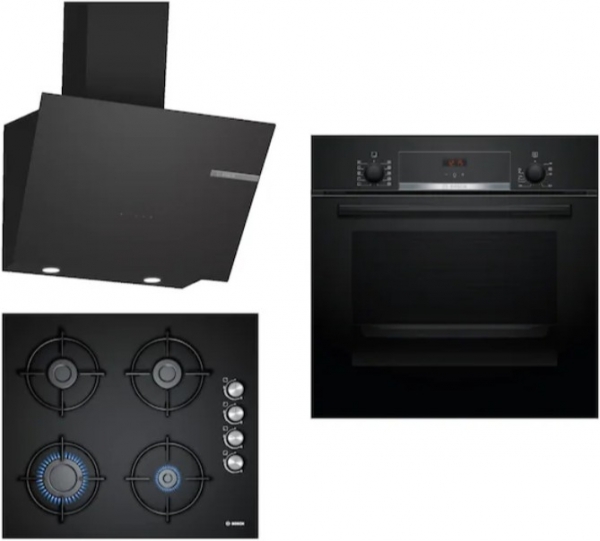 Bosch Siyah Ankastre Set POP6C6O10O + HBF514BB1T + DWK66PJ60T