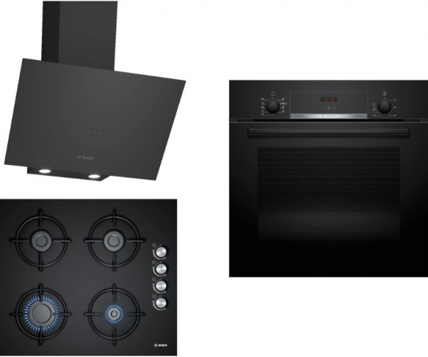 Bosch Siyah Ankastre Set POP6C6O10O + HBF534EB3T + DWK64PJ60T