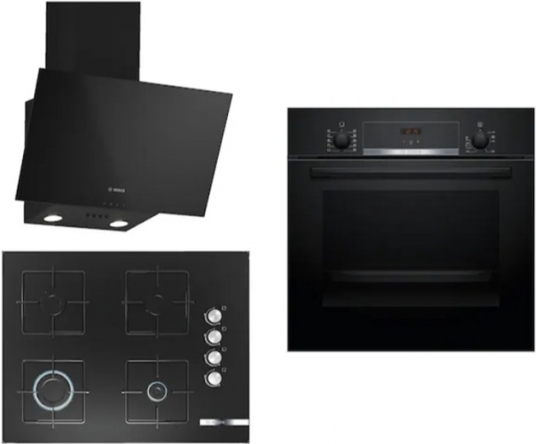 Bosch Siyah Ankastre Set POP7C6O12O + HBF514BB1T + DWK63PJ60T