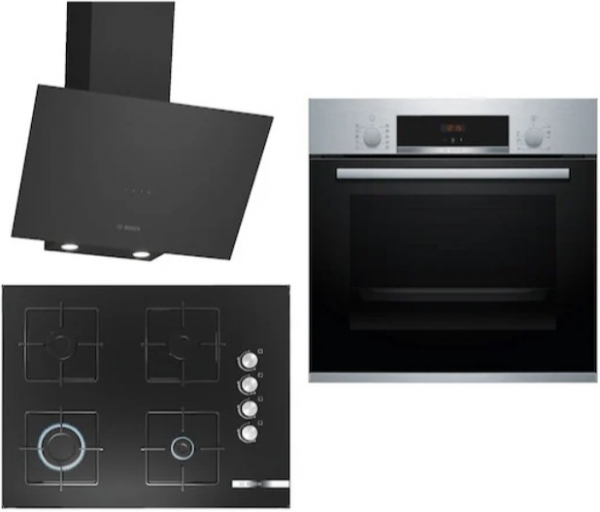 Bosch Siyah Ankastre Set POP7C6O12O + HBF514BS1T + DWK64PJ60T
