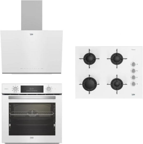 Beko Yeni Beyaz Ankastre Set BOCD T 6510 EB + BFC 431 B + BDE 6062 B