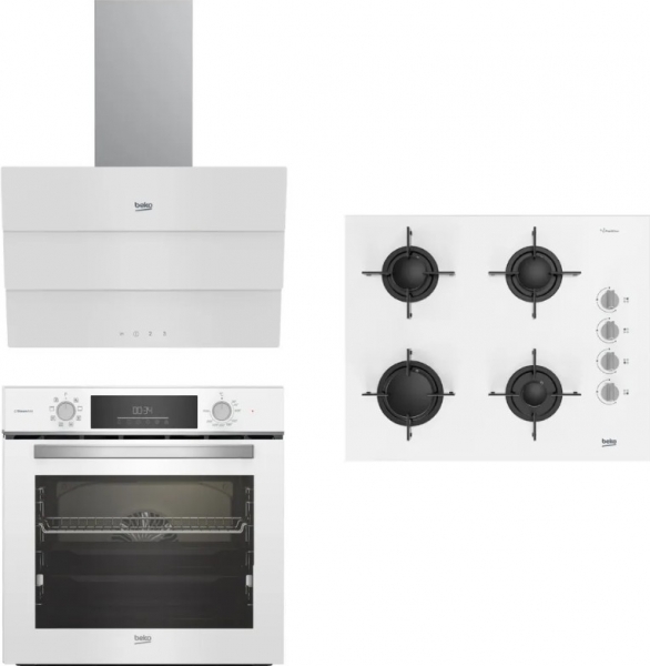 Beko Yeni Beyaz Ankastre Set BOCD T 6510 EB + BFC 431 B + BDE 6053 B