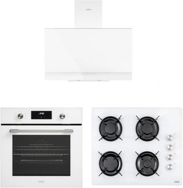 Vestel Beyaz Ankastre Set AO-65104 B + AF-7684 YB + AD-63340 B