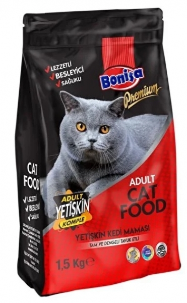 Bonisa Kuzu Etli Premium Yetişkin 1.5 Kg Kedi Maması