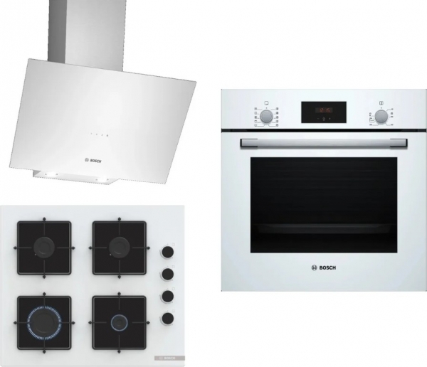 Bosch Beyaz 3 Lü Ankastre Set POP6C2P30O + HBF512BW1T + DWK64PJ20T