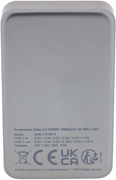 Patona Premium Clear 3.0 10000 mAh Powerbank
