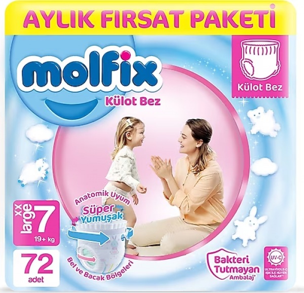 Molfix Külot Bez 7 Beden 72 Adet Bebek Bezi