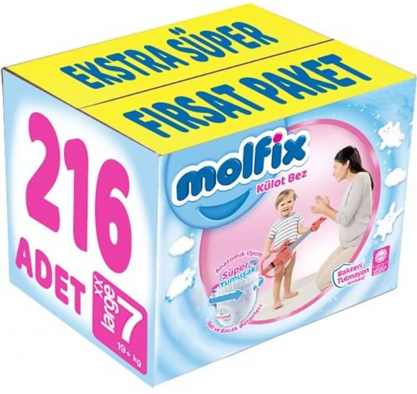 Molfix Külot Bez 7 Beden 216 Adet Bebek Bezi