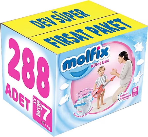 Molfix Külot Bez 7 Beden 288 Adet Bebek Bezi