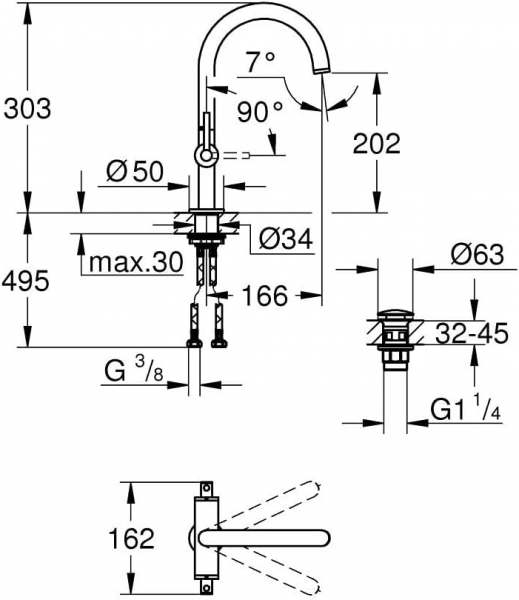Grohe Atrio L 21145AL0 Lavabo Bataryası