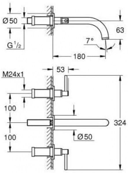 Grohe Atrio M 20662DC0 Banyo Bataryası