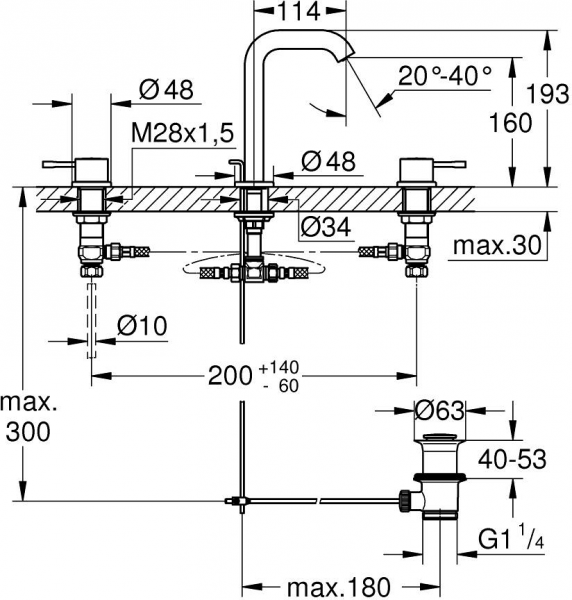 Grohe Essence 20296AL1 Lavabo Bataryası