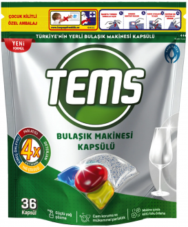 Tems 4 Etkili Tablet Bulaşık Makinesi Deterjanı 36 Adet