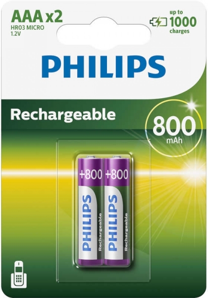 Philips Rechargeable AAA 800 mAh 2'li İnce Kalem Pil