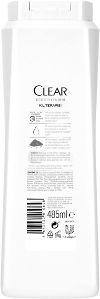 Clear Women Kepeğe Karşı Etkili Kil Terapisi Arınmış ve Yumuşak Saçlar 485 ml Şampuan