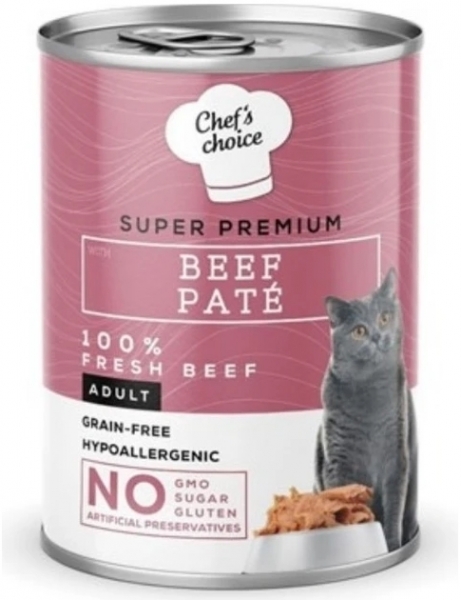 Chef's Choice Beef Biftekli Pate 400 gr Kedi Maması