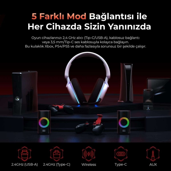 Havit Gamenote Fuxi-H7 Kablosuz Kulaklık
