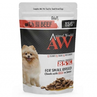Animal World With Beef Biftek Etli Küçük Irk 85 gr Köpek Maması