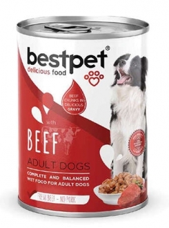 Bestpet Sığır Etli Parça Etli ve Soslu 400 gr Köpek Maması