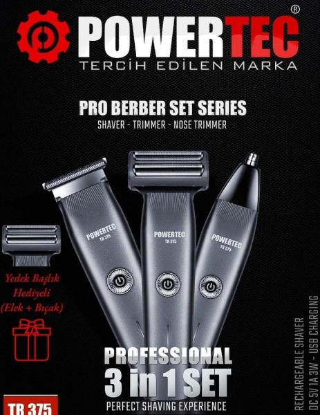 Powertec TR-375 Çok Amaçlı Tıraş Makinesi